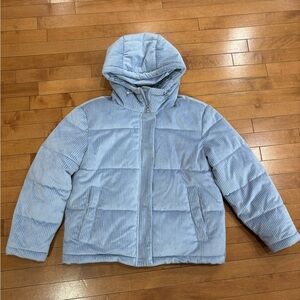 Kenneth Cole Light Gray/Silver Puffer Jacket